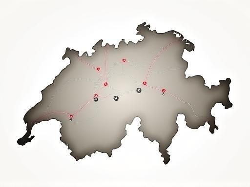 Abstrakte Karte der Schweiz mit Autobahnrouten