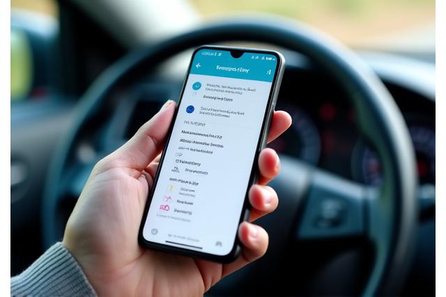Hand hält Mobiltelefon mit Notrufnummern